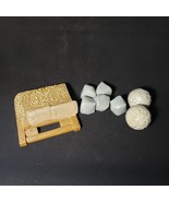 8 Plastic Boulders Rocks  Accessory Toy Gray Round Wood Stone Bunker Dio... - $11.03 CAD