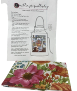 Millie P&#39;s Quilt Shop Panel Apron Pattern &amp; Roots of Love Floral Panel NEW - $12.34