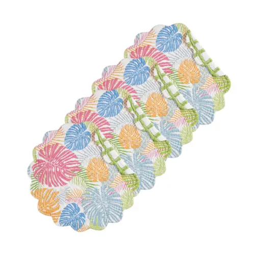 New Palm Beach Round Quilted Single Placemat Set Of 4 17 C&amp;F Home - £23.47 GBP