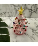 Mr Christmas Retro Ceramic Tree New Mini Pink Light Up Ornament Holiday - $21.77