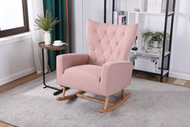 Baby Room High Back Rocking Chair Nursery Chair - Pink - £157.96 GBP