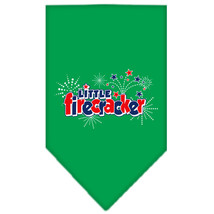 Little Firecracker Screen Print Bandana Emerald Green Small - £9.11 GBP