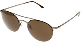 Giorgio Armani Sunglasses Unisex Matte Brushed Brown Round Pilot AR6023 305773 - $167.37