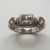 Signed Judith Ripka 925 Sterling Silver  CZ Ring  Size 5 - £31.19 GBP