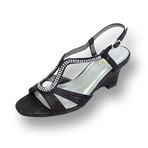FLORAL Nikki Women Wide Width Wedge Sandal with Swirly Rhinestone Strip ... - £47.74 GBP