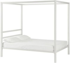 Dhp Modern Metal Canopy Platform Bed In White, With No Box Spring Required, - $285.97