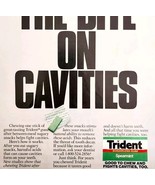 1987 Trident Sugarless Gum Spearment Cavities Advertisement Vintage Cand... - $24.99