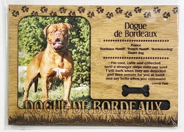 Dogue De Bordeaux Dog Profile Laser Engraved Wood Picture Frame Magnet - £10.82 GBP