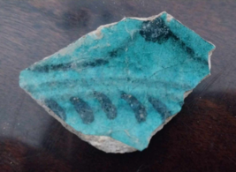 Original Ancient 5th - 8th century Piece of Glazed Turquoise Pottery - $197.90