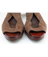 Donald J Pliner Size 8 M Brown Slingback Fabric Women Sandal Shoes Kaila - £15.82 GBP