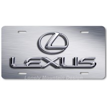 Lexus Logo Inspired Art on Gray FLAT Aluminum Novelty Car License Tag Plate - £14.32 GBP