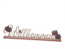 New Mangoholzaufsteller, &quot; Willkommen &quot;, 5 1/2x22 3/16in, Handmade, Germany - £38.36 GBP