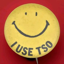 I Use TSO Vintage Pin Button Happy Face Yellow Hippie - £10.45 GBP