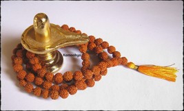 Shivling Lord Shiva With Five Mukhi Rudraksha Mala 108 + 1 Beads Energized - £11.22 GBP