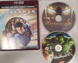 Super Hero DVD Triple Play: Incredible Hulk, Iron Man, Superman Returns - £10.90 GBP