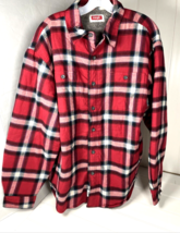 Wrangler Sherpa Lined Red Flannel Shirt Long Sleeve Shirt/Jacket Men Size Large - £16.04 GBP