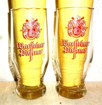 2 Warsteiner Pils Cramer Warstein Vintage German Beer Glasses - $14.95