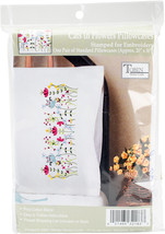 Tobin Stamped For Embroidery Pillowcase Pair 20&quot;X30&quot;-Cats In Flowers - £17.32 GBP