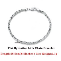 Handmade Italian 2.5mm Flat Byzantine Link Chain Bracelet 18K Gold Over 925 Ster - £40.23 GBP