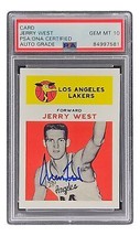 Jerry West Firmado Lakers Reimpresión 1961 Fleer Carta Rookie #43 PSA/DNA 10 - £91.93 GBP