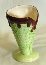 Royal Norfolk Ceramic Waffle Ice Cream Cone Bowl Spring Green Pastel - £10.11 GBP