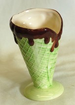 Royal Norfolk Ceramic Waffle Ice Cream Cone Bowl Spring Green Pastel - $12.86