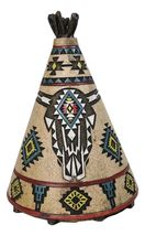 Rustic Southwestern Indian Teepee Hut With Aztec Cow Skull Money Coin Pi... - $27.99