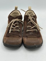 Ecco Toddler Shoes Sz 22 6t US Brown Leather Walking Boys Baby Tie Sneakers - £11.44 GBP