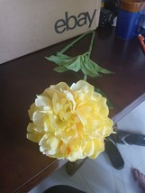 Pier 1 Imports Dhalia Yellow Artificial Flower Tall W Heavy Duty Moldabl... - $19.68