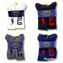 Polo Ralph Lauren Sport Crew Sock 6-Pack White Black Grey Navy BIG PONY LOGO - £26.37 GBP