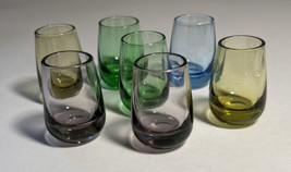 Shot Glasses - 7 Multicolored Single Shot No Cracks or Chips - £11.03 GBP