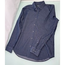 Bonobos Men Shirt Corduroy Button Up Blue Plaid Stretch Slim Fit Large L - £19.69 GBP
