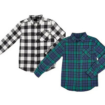 Member&#39;s Mark Boy&#39;s pack of 2 Super Soft Cotton Flannel Shirts Many Sizes 4-14 - £9.43 GBP