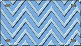 Light Blue Lighter Blue Chevron Novelty Mini Metal License Plate Tag - $284.59 MXN