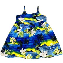 Favant Hawaiian Girls Sundress Blue &amp; Green Size 7-8 - £15.43 GBP