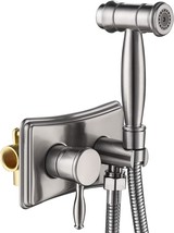 Brushed Nickel Tecmolog Stainless Steel Toilet Sprayer Kit Hand Held, Ws035F. - £72.10 GBP