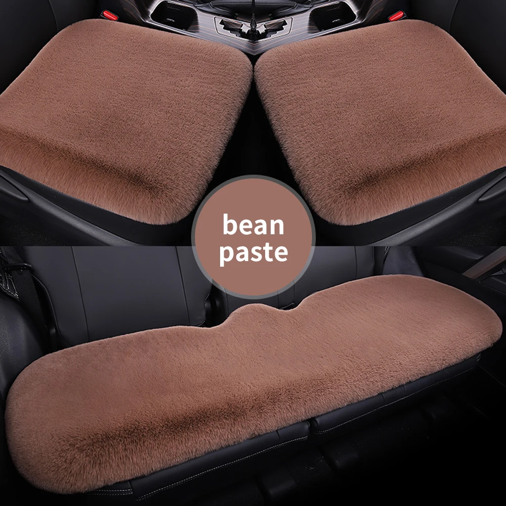 Car Seat Cushion Winter Warm Plush Rabbit Fur Pad for Main Driver Co-pilot - £30.24 GBP+