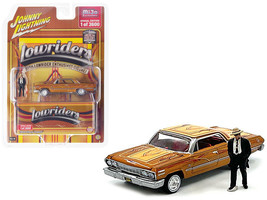 1963 Chevrolet Impala Lowrider Orange with Graphics and Diecast Figure L... - £26.91 GBP