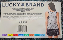 Lucky Brand Women&#39;s 2 Piece Pajama Tank &amp; Short Set sz Large Stars Gray &amp; Navy - £13.42 GBP
