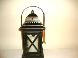 Candle Lantern in Black metal with led candle - battery operated image 2