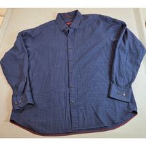 Tommy Bahama Blue Silk Cotton Shirt XL Textured Button Down Long Sleeve - $32.99