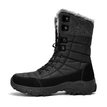 New Outdoor Snow Boots Men&#39;s Winter Waterproof Cotton Boots Plush Warm Mid-calf  - £74.36 GBP
