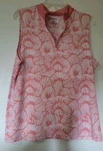 Womens Tommy Bahama Golf Shirt Sleeveless Polo Light Coral Seashell XL - £14.13 GBP