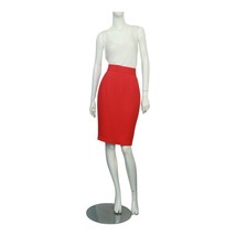 Thierry Mugler Red Knee Length Back Vent Viscose Blend Classy Pencil Skirt - $177.21