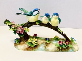 Crown Staffordshire J.T. Jones Bone China Three Birds On A Branch Figurine - £78.18 GBP