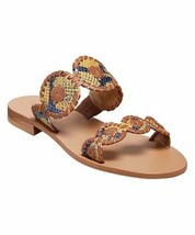 Jack Rogers Lauren Snake-Embossed Leather Sandals - £61.09 GBP