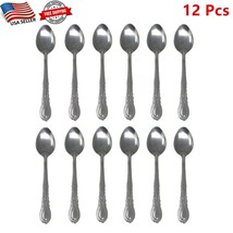 12 Pieces Stainless Steel Dinner Spoons Flatware Tableware Set Kitchen 7.25 inch - £7.90 GBP