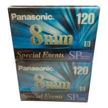 2 Panasonic SP120 8mm Premium Camcorder Video Tape NV-P6120SP Brand New Sealed - £6.39 GBP