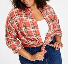 Levi&#39;s Women&#39;s Plaid Flannel Dylan Relaxed Western Top (Plus Size) 2X NEW W TAG - £27.46 GBP