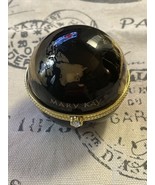 Mary Kay 50th Anniversary One Woman Can Black &amp; Gold Globe Hinged Trinke... - £11.76 GBP